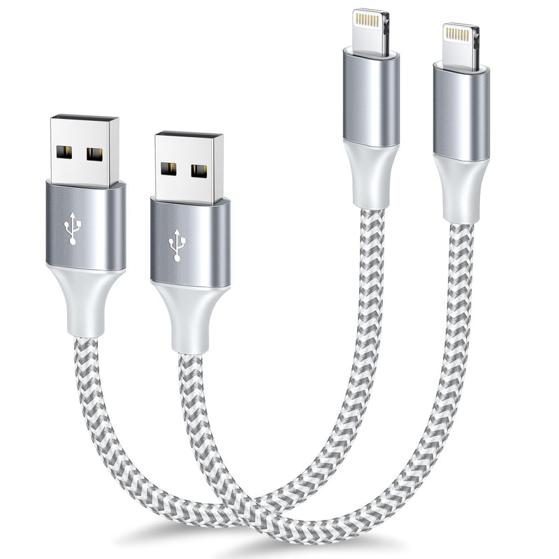 [Apple MFi Certified] Short iPhone Charger 1ft 2Pack,USB A to Lightning