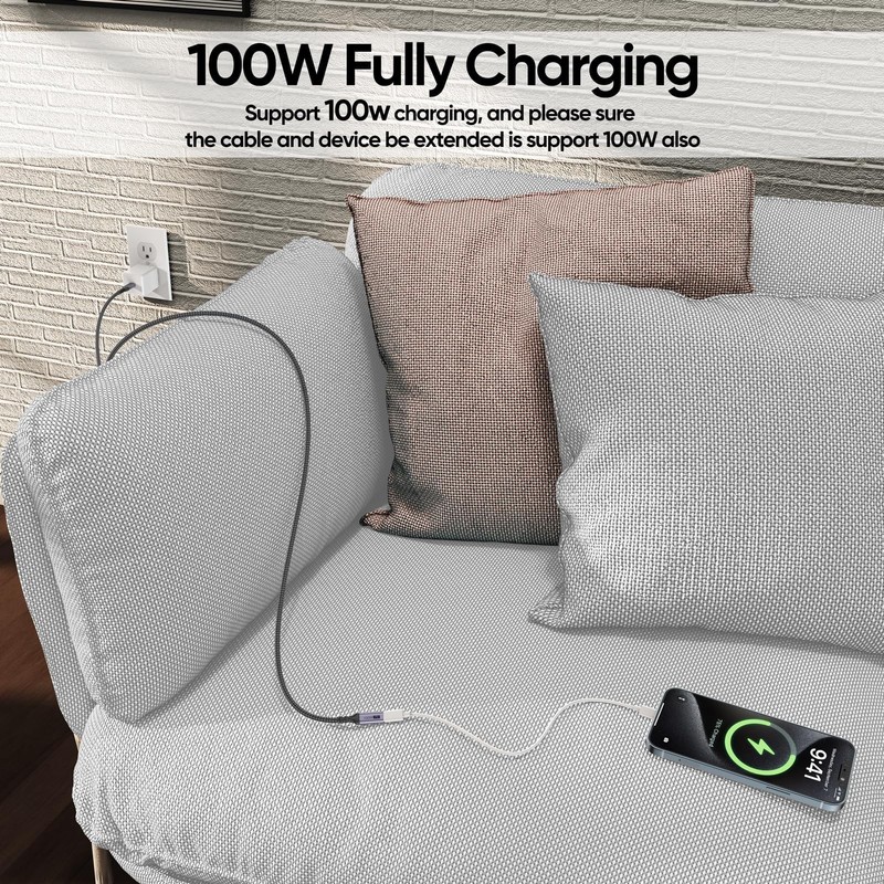 2 PCS USB C Extension Cable 6 Inch 100W 10Gbps Fast Charge 4K 60Hz Extender gallery