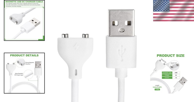 2.6Ft Magnetic USB Charger Cable - Durable, Tangle-Free & Efficient Charging gallery