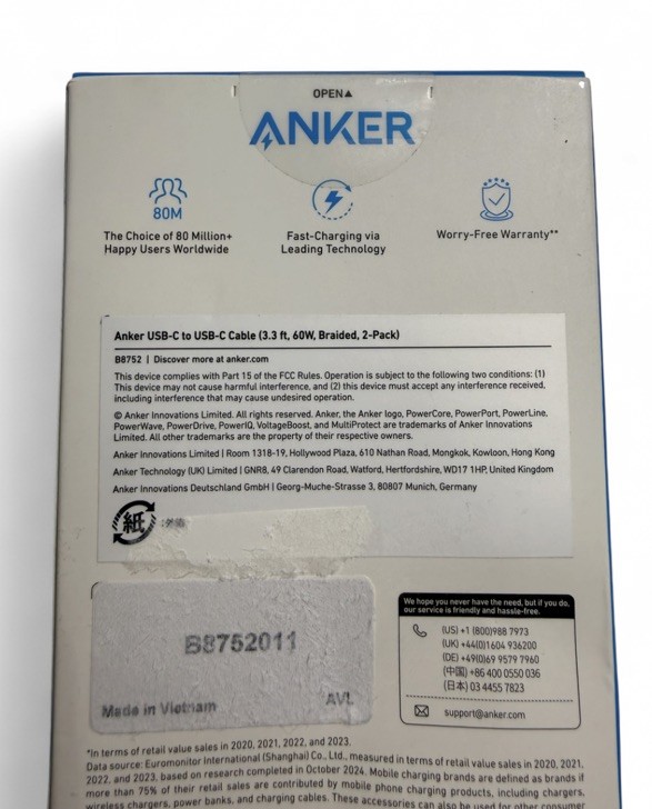 Anker USB C to USB C Cable 60W Fast Charging 2x 3.3ft Nylon IPHONE 2-Pack gallery