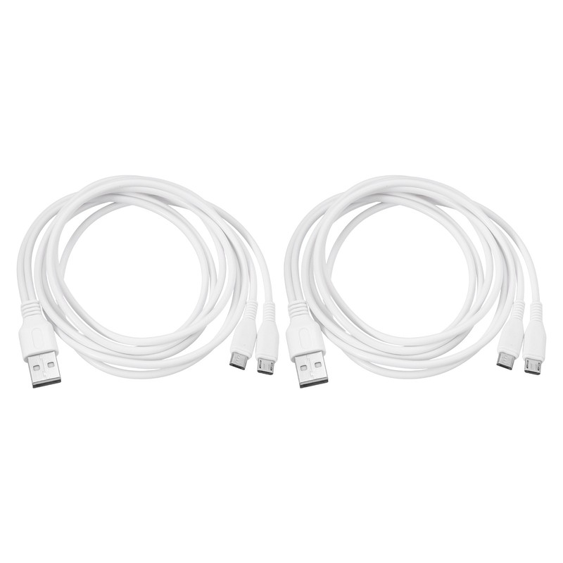 2 Pcs Multi USB A to 2 Micro USB 2 in 1 Splitter 39 Inch, White