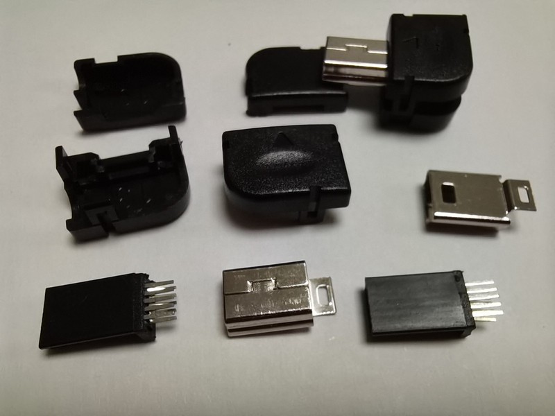 50 pcs 10 Pin Mini USB Plug Male Socket Connector Plastic for Philips 90 Degree