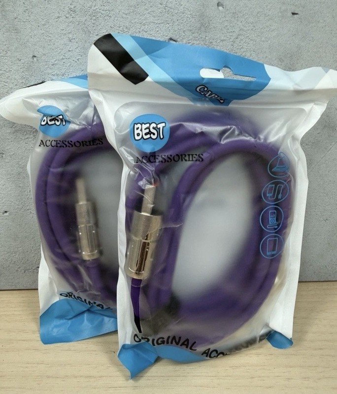 2 Pk 4 in 1 USB RBG Charging Cable USB-A/Type-C/Lighting Fast Data Sync 80″ Purp