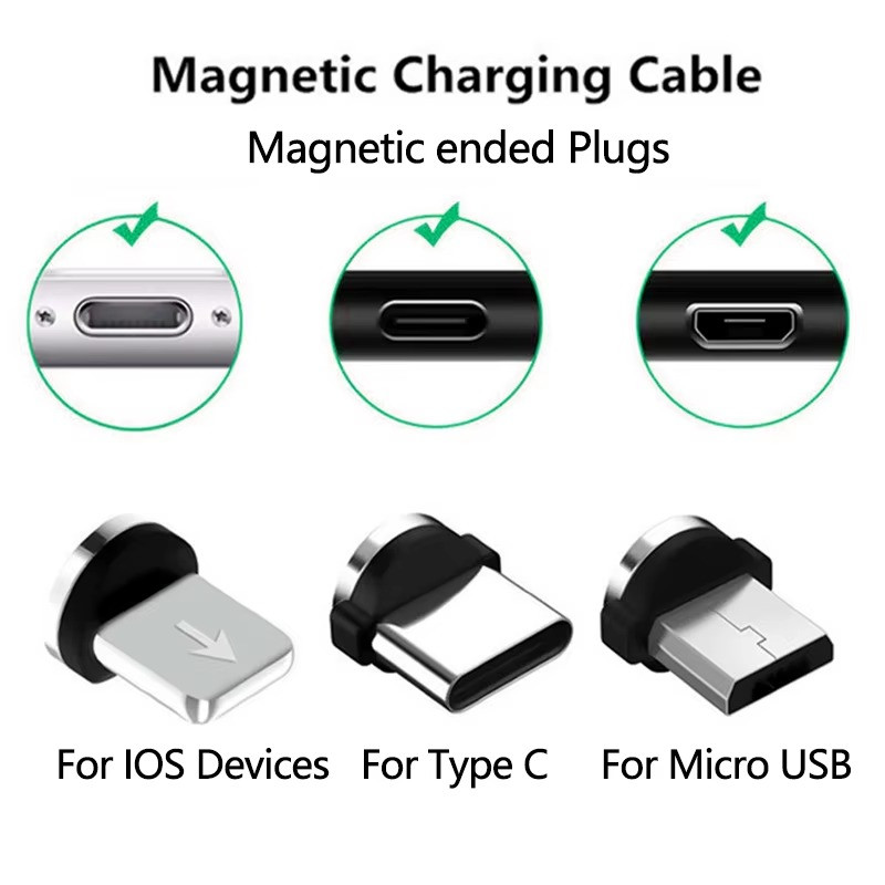 6PCS Magnetic Charging Adapter Tips Replacement Connectors Fast Charge for USB-C gallery