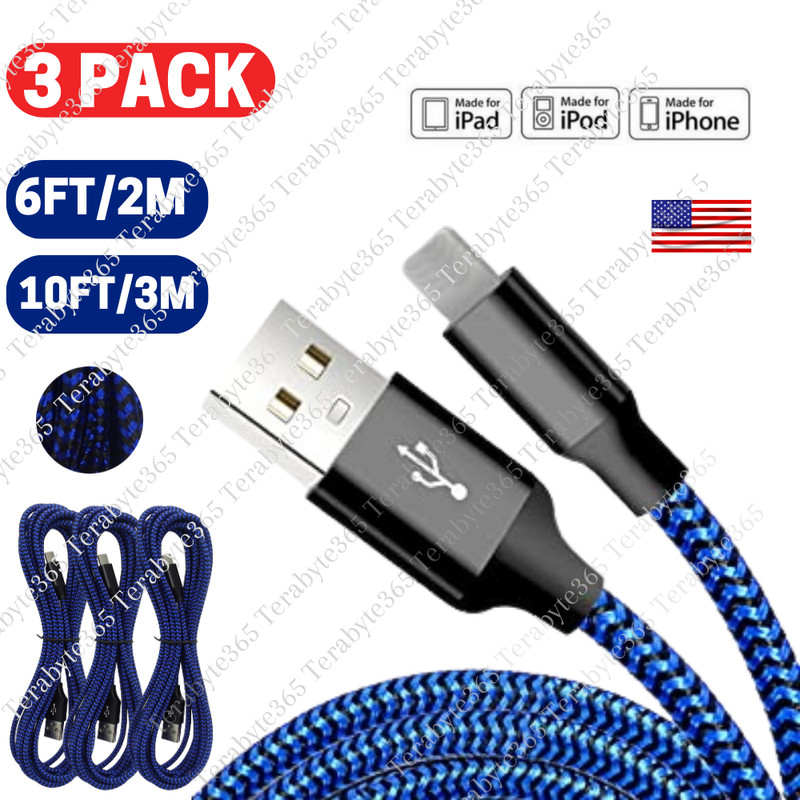 3Pack 10Ft 6Ft USB Fast Charger Cable For iPhone 14/13/12/11/X/8/6 Charging Cord gallery