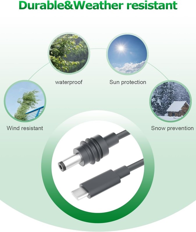 Reliable 33FT USB-C to DC Power Cable for Starlink Mini – Weatherproof 100W gallery