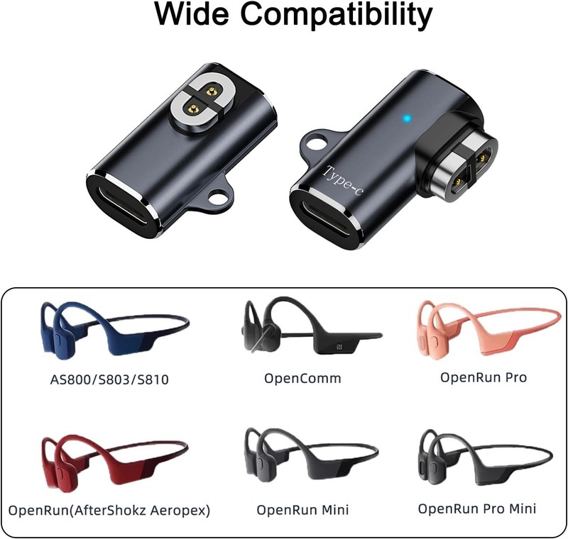 2 Pack USB C Magnetic Charger Adapter Compatible with Shokz OpenRun Aeropex NEW gallery