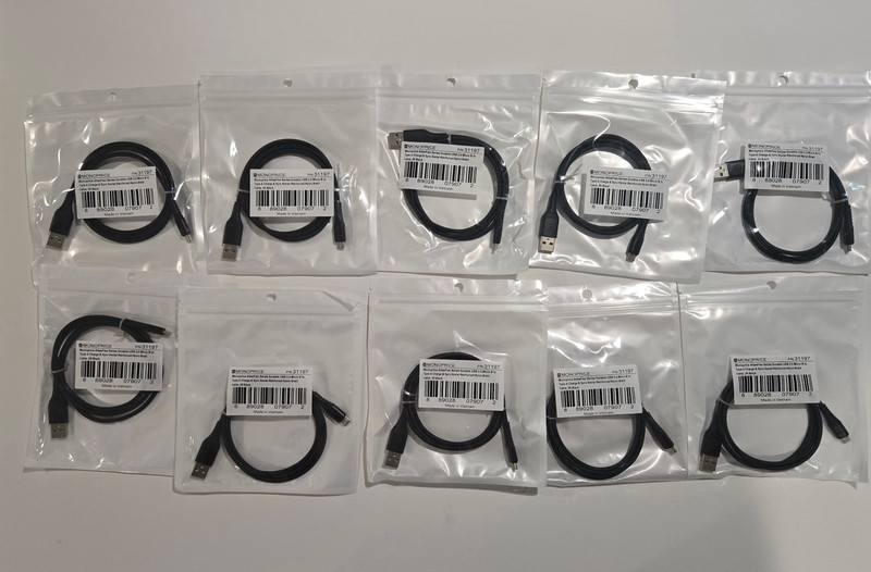 MONOPRICE USB 2.0 Micro B to Type A Cable – 3′ (LOT OF 10)