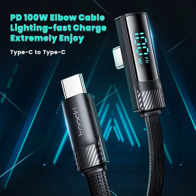USB Type C Cable to USB C 90 Degree PD 100W Fast Cahrging for OPPO Macbook Xiaom gallery