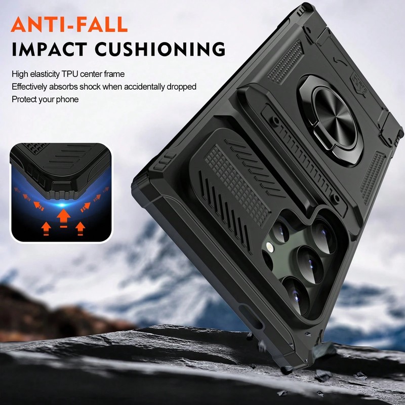 360° Rotatable Military Anti-Fall Phone Case w/ Ring Stand for iPhone & Samsung gallery