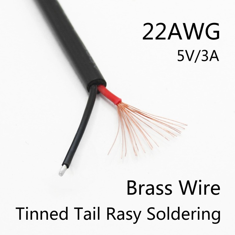2-Pack USB A Male to 2-Pin Bare Wire Open-End Power Pigtail Cable 6ft gallery