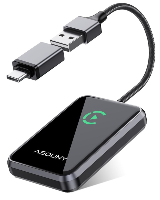 Apple CarPlay Wireless Adapter, Convert OEM Wired CarPlay to Wireless Dongle, 5.