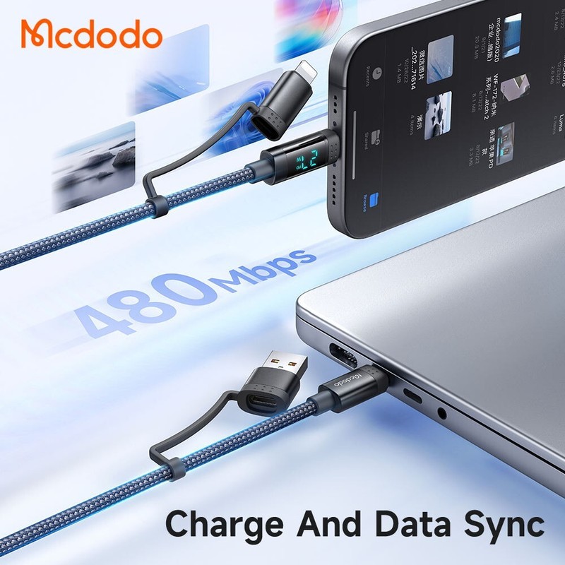Mcdodo 36W 4 IN 1 60W Travel Data Cable Cord Fast Charging Digital Display Power gallery
