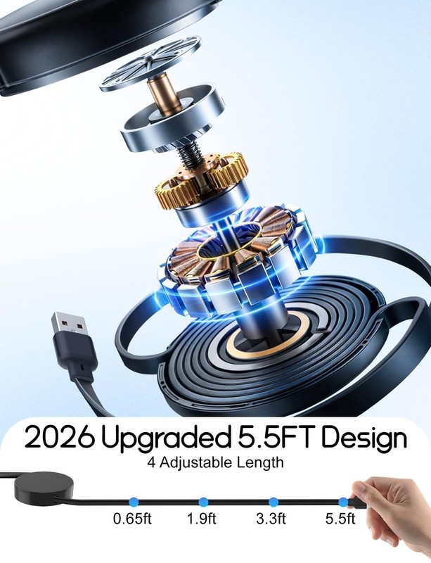 Travel-Ready Retractable USB C Cable – 100W Fast Charge, Compact Design 5.5FT gallery