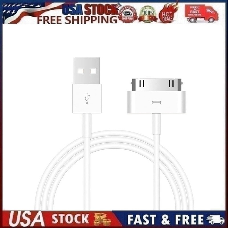 30 Pin Charger Cable Compatible with iPhone 4 4s 3G 3GS, iPad 1st 2nd 3rd Genera