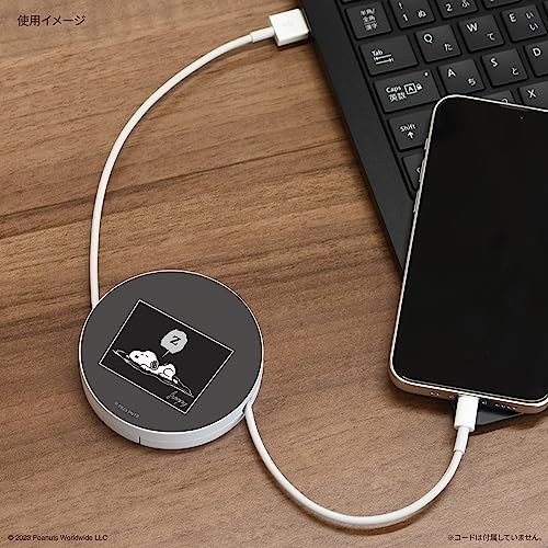 Gourmandise Peanuts Snoopy iPhone Cord Cable Reel Case Black SNG-775BK gallery