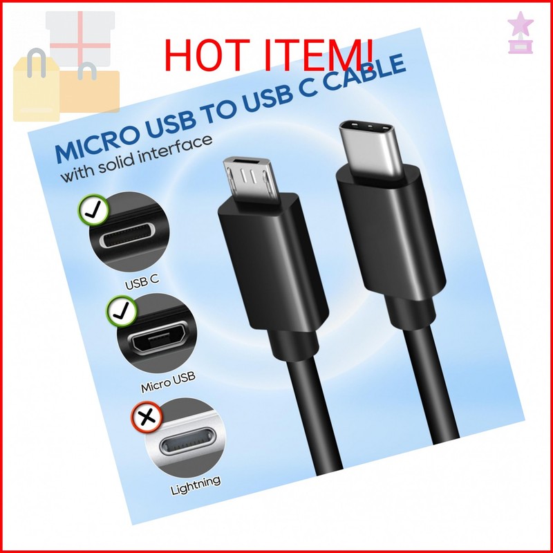 UCEC 3 Pack Micro USB to USB C Cable, Short Type C to Micro USB, Micro USB to US gallery