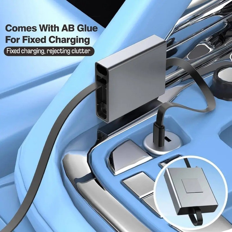 1 Pc 66W 4 in 1 Telescopic USB Type C PD Fast Charging Cable iPhone Samsung gallery
