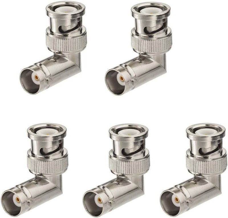 5pcs BNC Male to Female Elbow Right Angle Adapter 50ohm for Antenna Cable