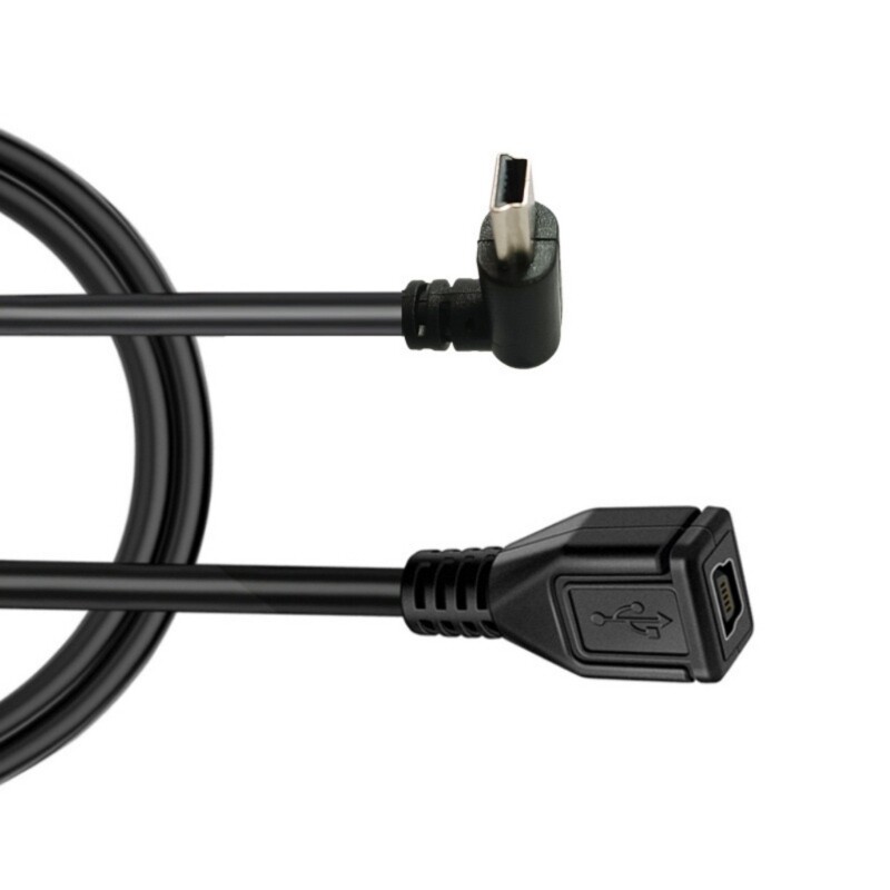 Dustproof Mini USB 5Pin Male to Female Extension Data Power Cable Car Panel