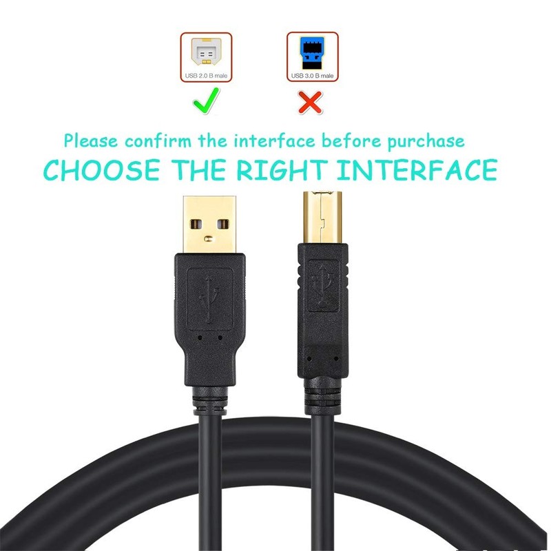 USB Printer Cable USB 2.0 Type A Male to B Male Printer Scanner Cable Cord fo... gallery