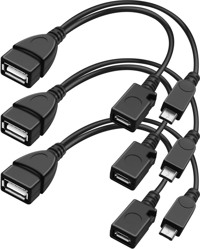 3Pack 2 in 1 OTG Cable for TV Stick with Power Cord USB Type a Female to Micro U gallery