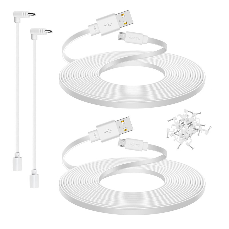 2-Pack 25 Ft Micro USB Extension Cable Compatible with Wyze Cam V4, Wyze Cam Pan gallery
