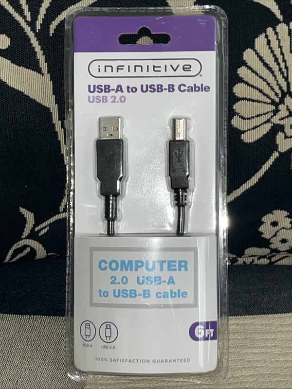 Infinitive USB-A To USB-B Cable USB 2.0 6FT SEALED NEW