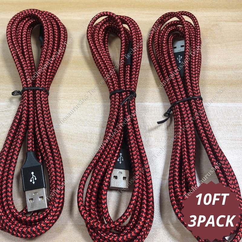 3PACK 10FT USB Cable For iPhone 6 7 8 Plus 13 12 11 X XR XS Pro MAX Charger Cord