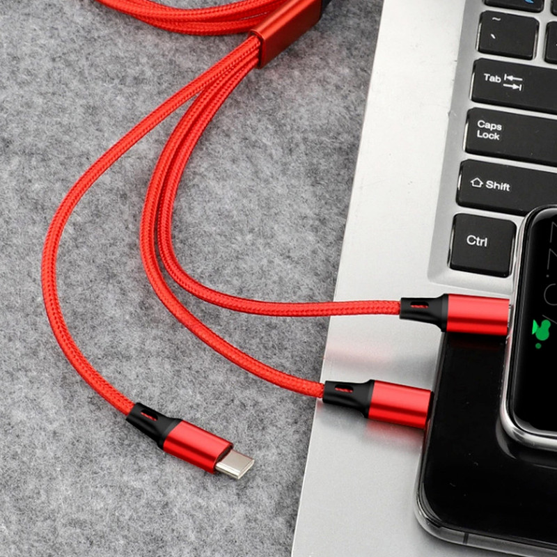 3 in 1 Fast USB Charging Cable Universal Multi Function Cell Phone Charger Cord gallery