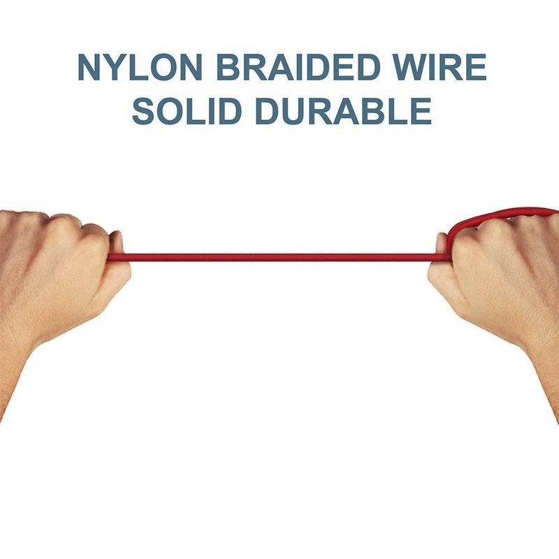 2-Pack 4ft Red Micro USB Cable Nylon Braided Android Charger High Speed Cord gallery