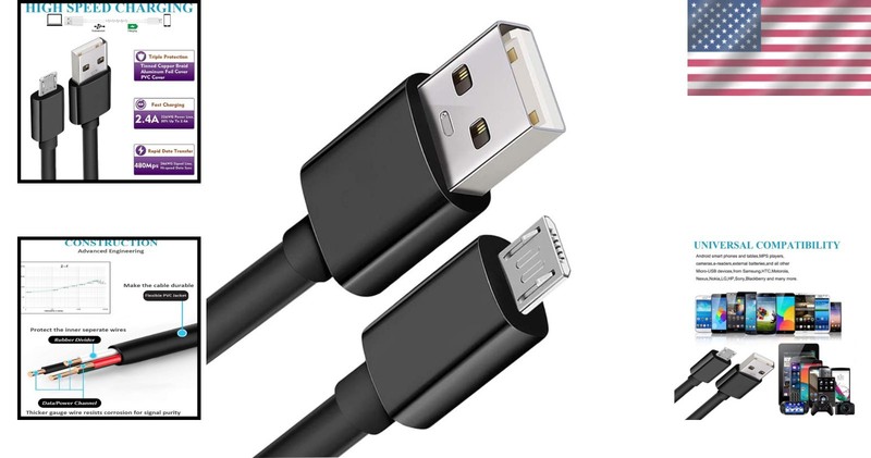 10FT Extra-Long Micro USB Cable for Fast Charging & High-Speed Data Transfer gallery