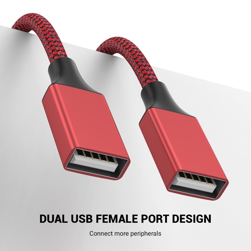 POHFP 6.6FT USB Splitter 2 in 1 Out, A to 2 Female Extension Cable Charging a... gallery