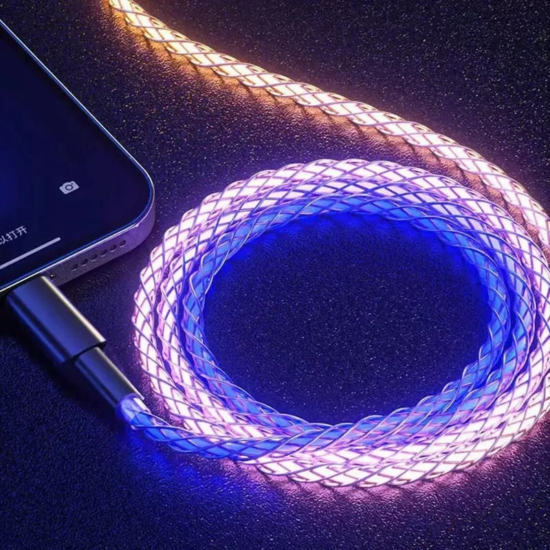 3FT USB C Cable RGB LED Light Fast Charging Cord for Samsung S25 S25+ Ultra gallery