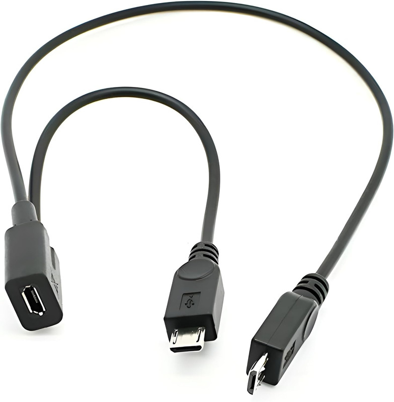 Micro USB Female 1 to 2 Micro USB Male Splitter Extension Charge Cable