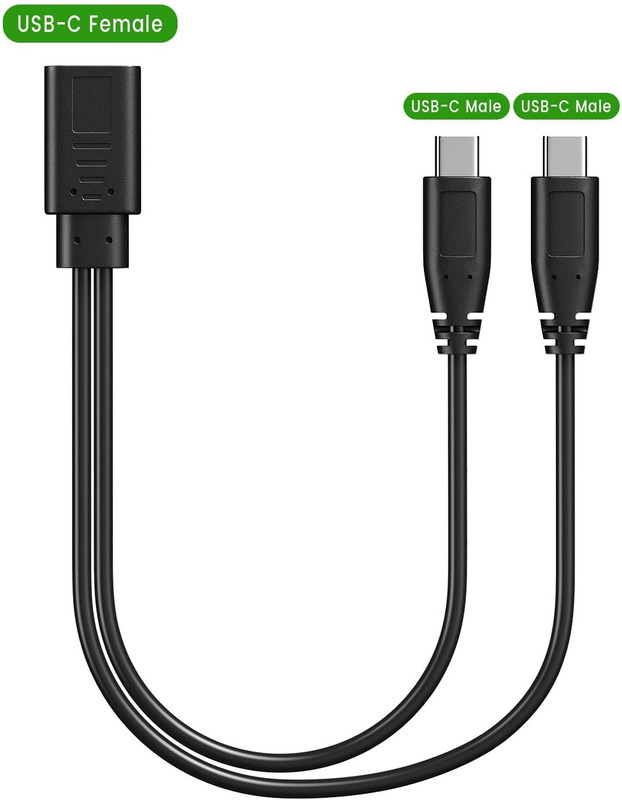 2-In-1 USB C Splitter Charge Cable, USB-C Female to 2 Type-C Male 1 in 2 Out Cha gallery