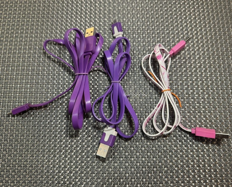 Mixed Lot Of 3 USB Type C Cable And Micro USB Fast Charger Cables