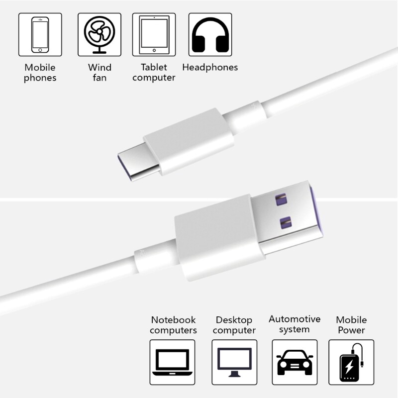 5A Quick Charging Power Cable Wire Supports Data Transfer USB to Type C Cord gallery