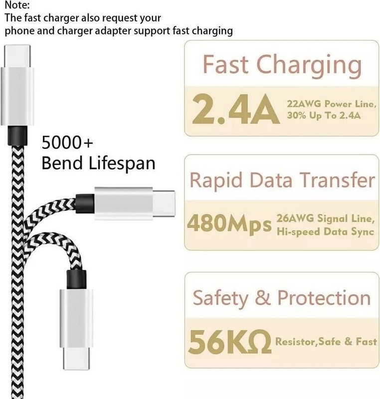 15 Feet USB Type C Charger Cable Extra Long Cord Smartphone Android Phone Tablet gallery