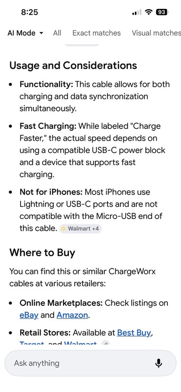 New Chargeworx 10’ Charge And Sync USB-C To Micro USB Cable gallery