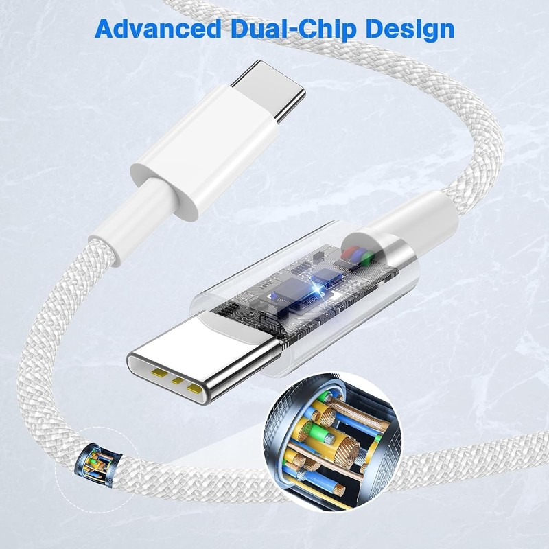 New USB C to C 60W Fast Charging Type-C Cable for Samsung S24 S25 Ultra Google gallery