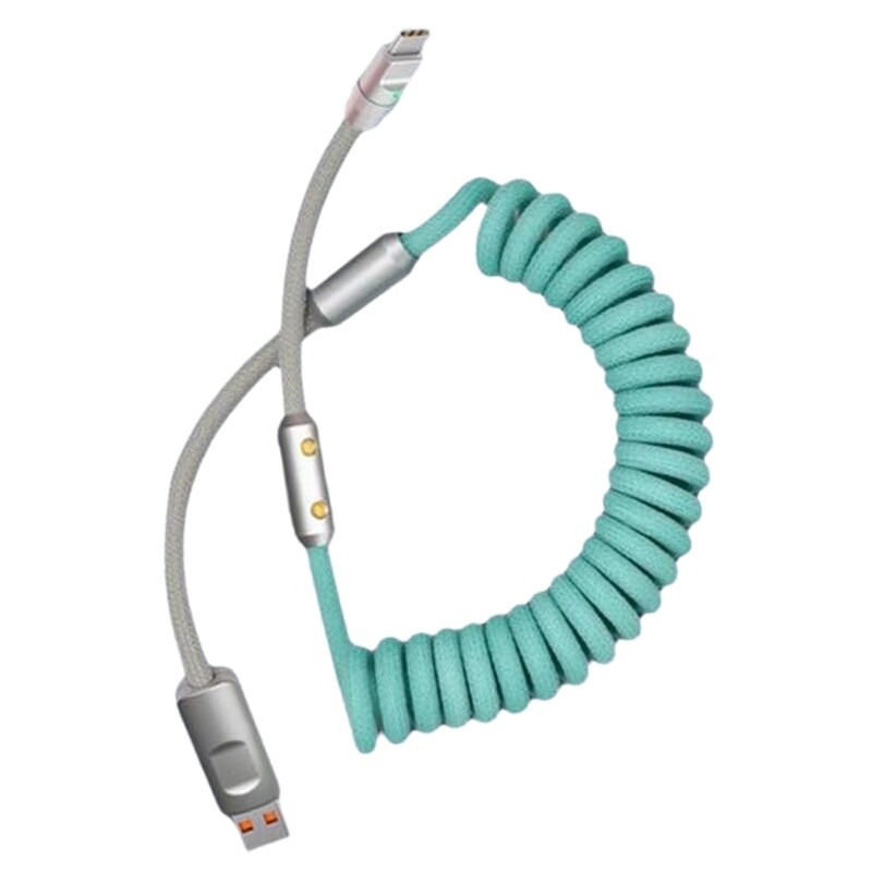 Metal Spring Data Cable, 120W Fast Charging Stretchable Cord Tailored for Usb C gallery