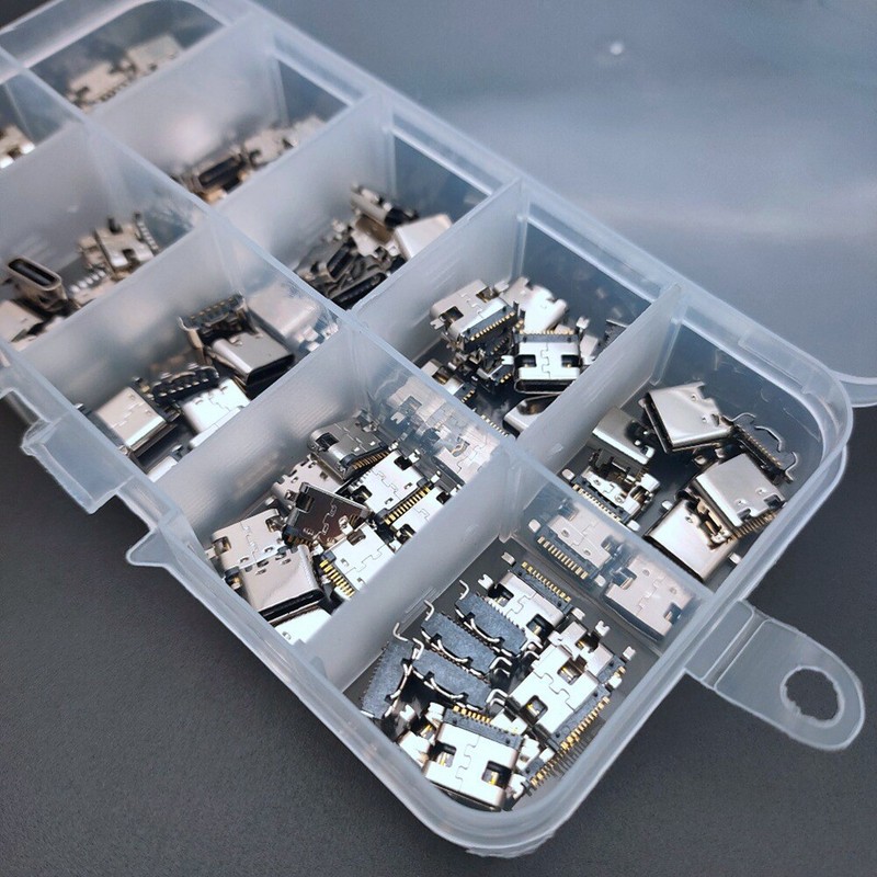 100Pcs/Lot 10Models Type-C USB Charging Dock Connectors Mix 6Pin and 16Pin8997 gallery