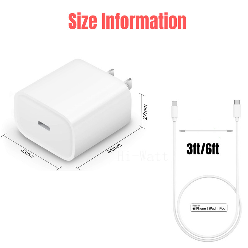 3-Pack 20W USB C Cable PD TYPE C Fast Charger Adapter For iPhone 14 13 11 12 Lot gallery