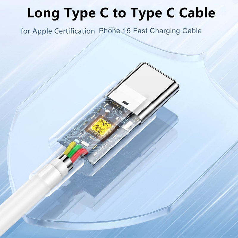 2x Cable Cargador 10-Pies USB Tipo C Carga Rapida 60 W Para iPhone 16 Pro Max gallery
