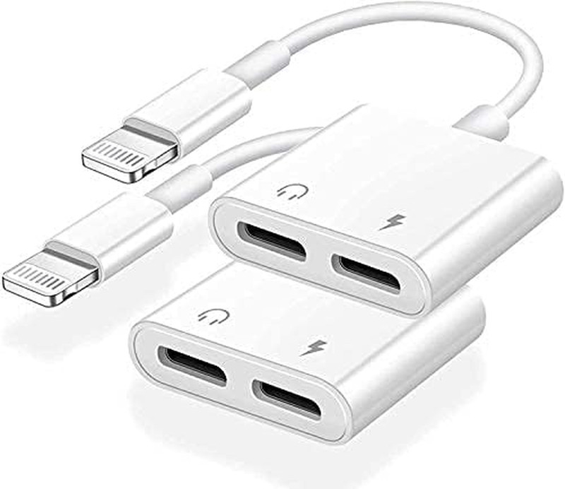 [Mfi Certified] Dual 2In1 Lightning Headphone Audio & Charger Adapter Splitter