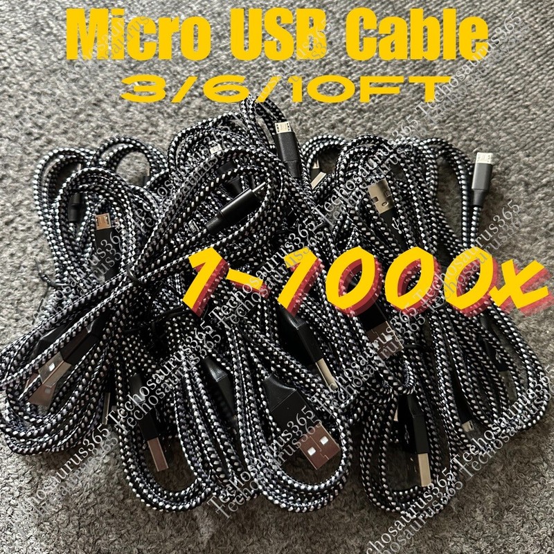 Micro USB to USB A Cable Android Charger Braided Cord For Samsung Google LG LOT