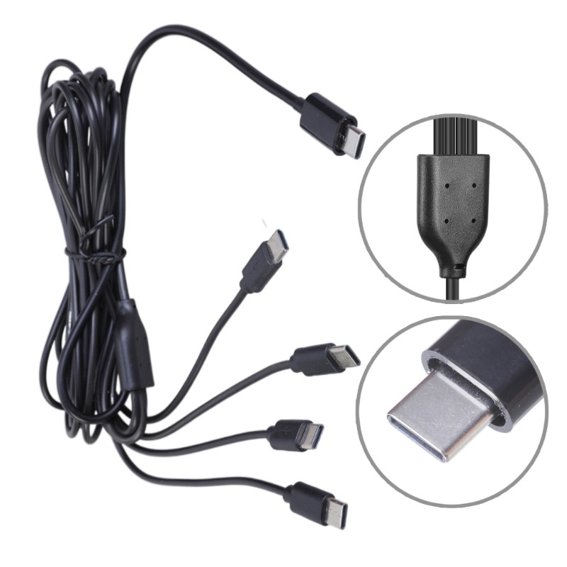 USB C Multi Head Charging Cable 4x Type C Output Power Supply Cord Splitter Wire gallery