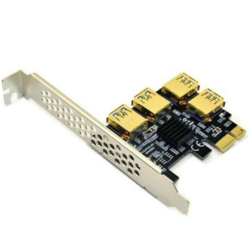 New 4 Slot USB 3.0 PCI-E Express 1x to 16x Riser Card Adapter PCIE Multiplier gallery