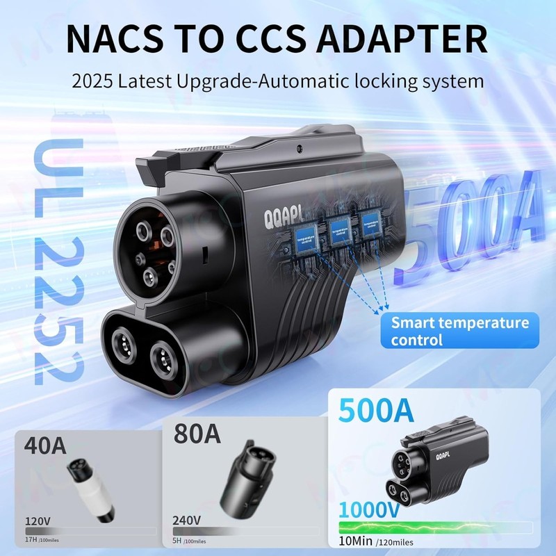 NACS to CCS Adapter UL2252 Certified 500A/1000V Adapter For Tesla Superchargers gallery